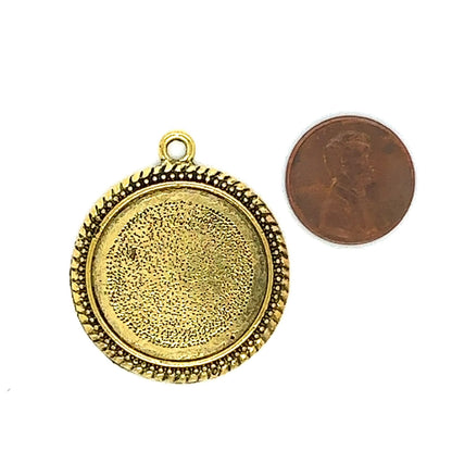 25mm Round Beaded Edge Pendant tray for Wholesale - Perfect Pendants Plus