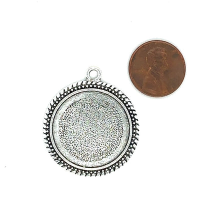 25mm Round Beaded Edge Pendant tray for Wholesale