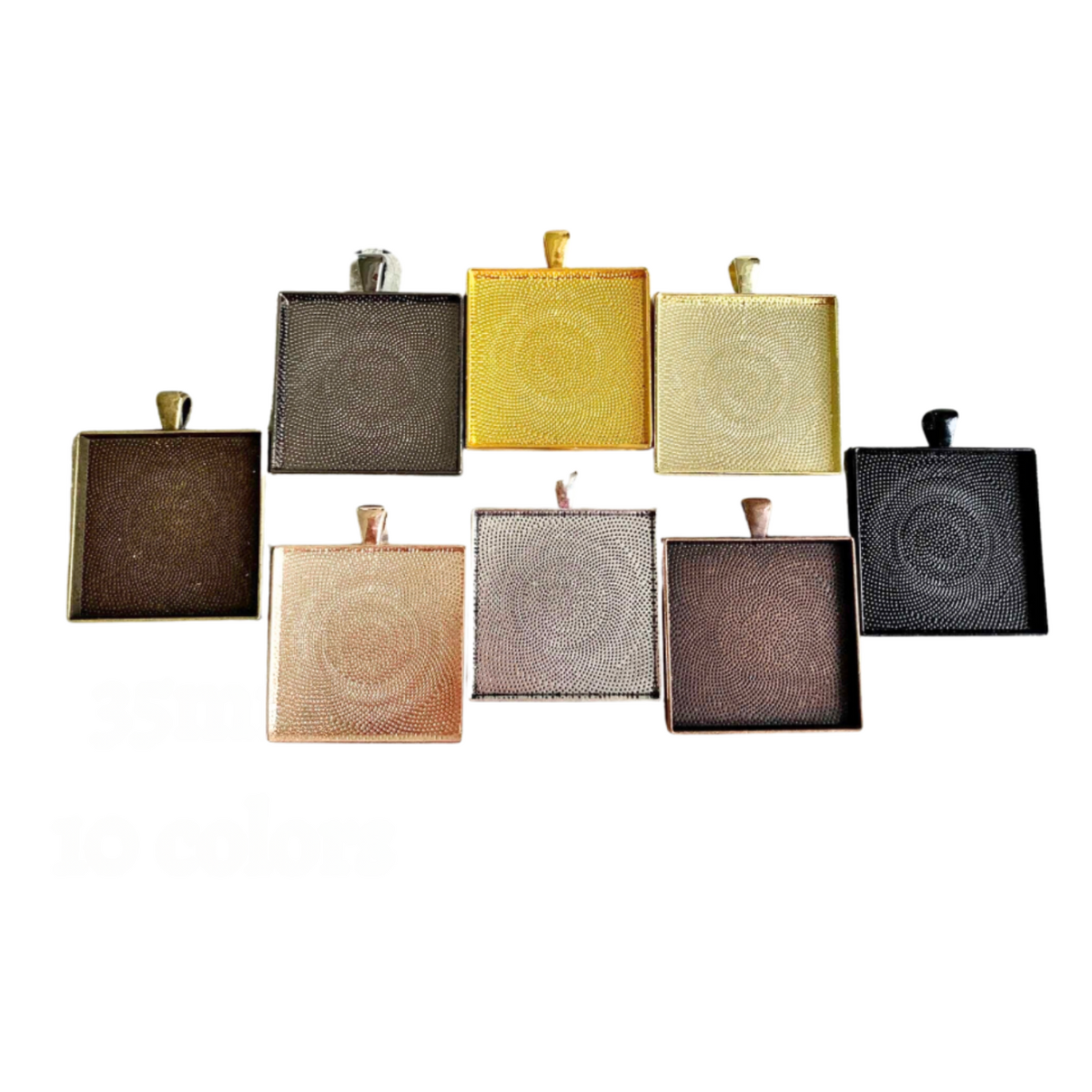 35mm Extra large Square Bezel Pendant Blanks - Perfect Pendants Plus