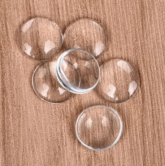 15mm Round Clear Glass for Pendants, Magnets or Mosaics - Perfect Pendants Plus