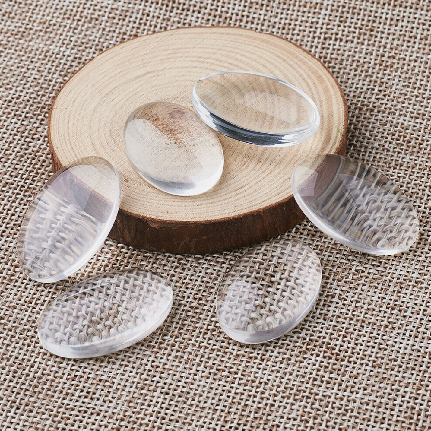 18x25mm Oval Glass Cabochons Clear Domed Covers - Perfect Pendants Plus