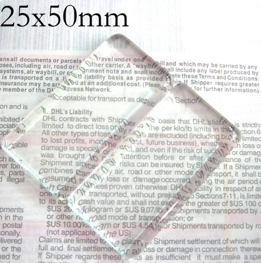 25x50mm Rectangle Glass Cabochons (1x2 inches) - Perfect Pendants Plus