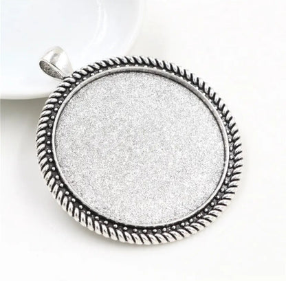 40mm Round Decorative Blank Pendant Base Ornament - Perfect Pendants Plus