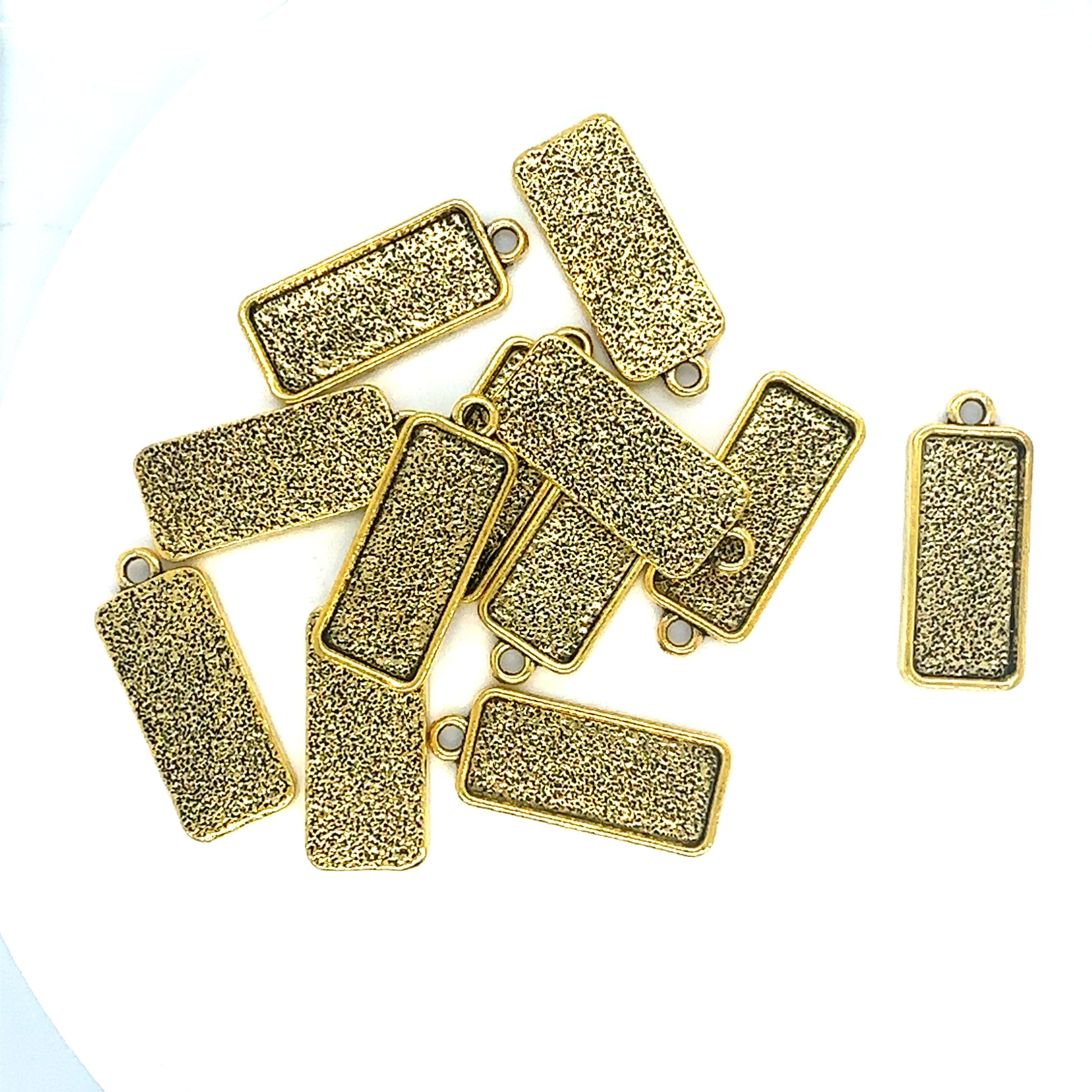 10x25mm Top Loop Vertical Rectangle Pendant Setting - Perfect Pendants Plus