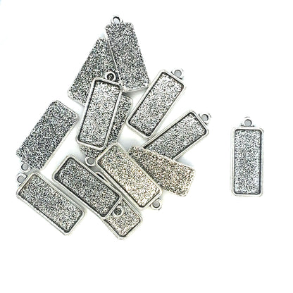 10x25mm Top Loop Vertical Rectangle Pendant Setting - Perfect Pendants Plus