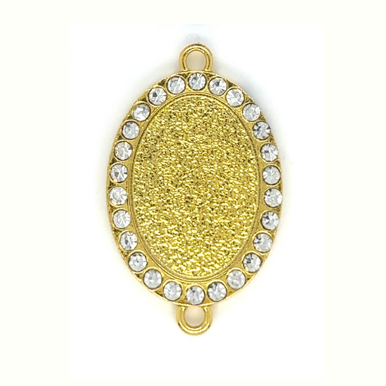 18x25mm Rhinestone Oval Connector Setting - Perfect Pendants Plus