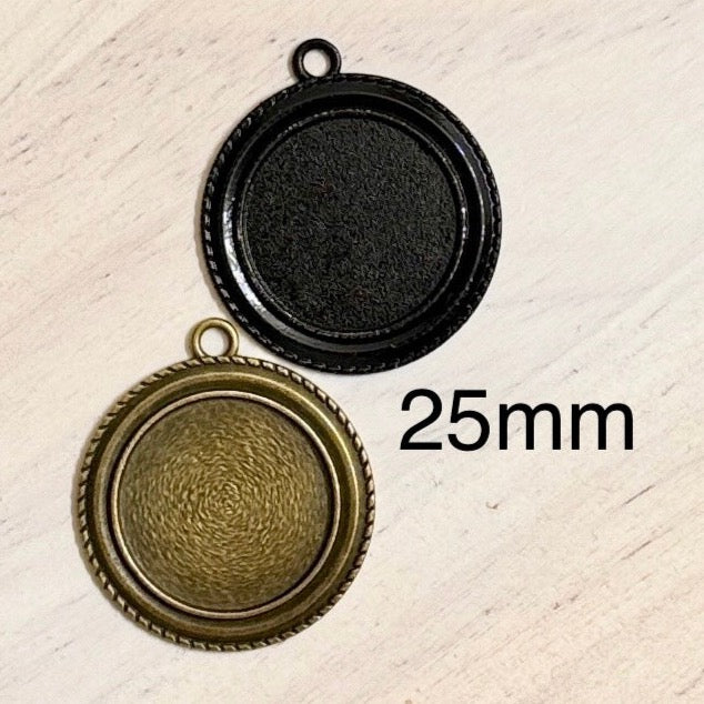 25mm Round Double Edge Rope Edge Pendants Trays - Perfect Pendants Plus