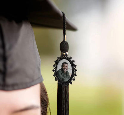 Personalized Gift for Someone Who Lost a Parent Graduation Tassel Photo Charm