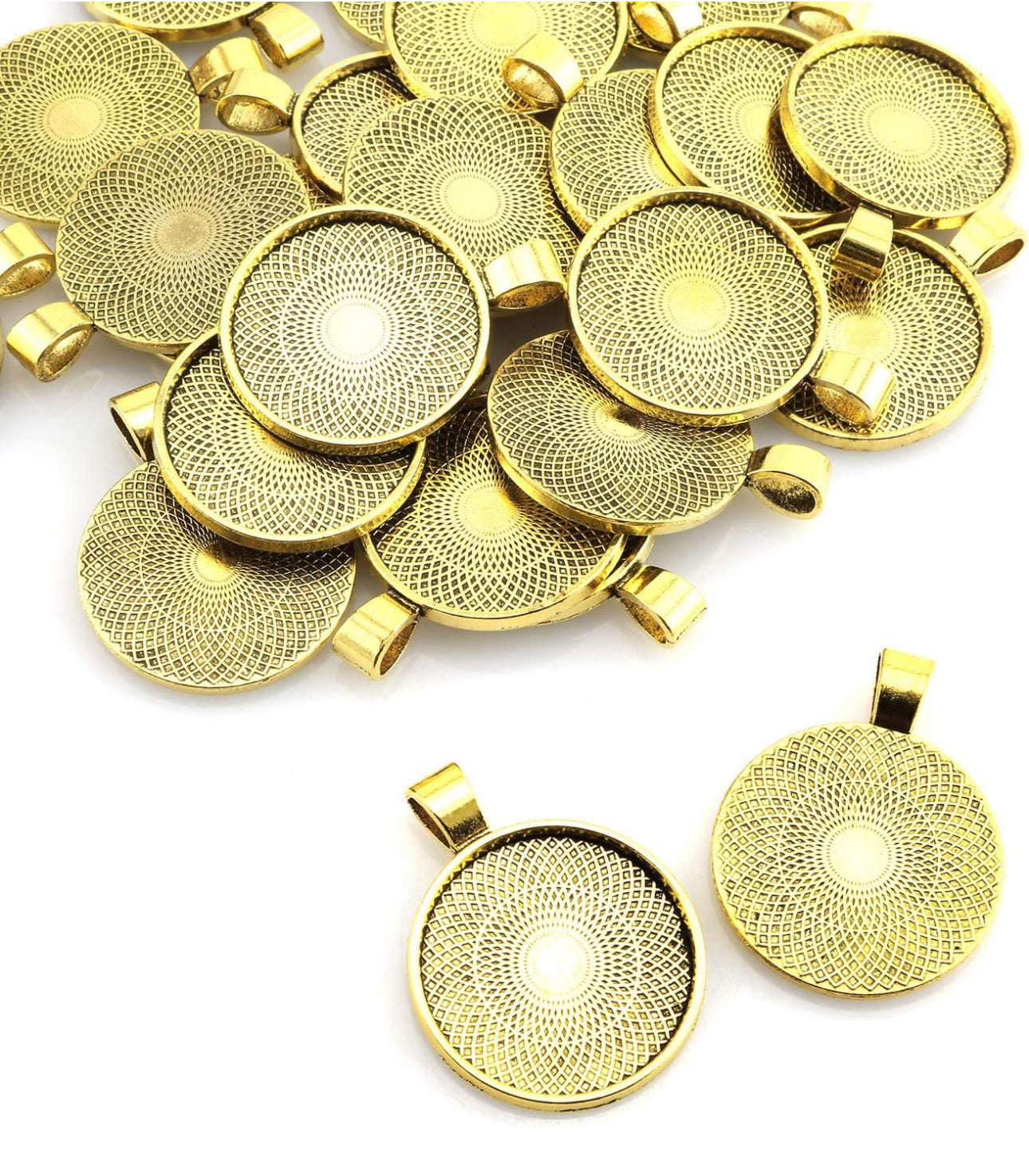 Necklace Making Kits 25mm Round Pendants, Glass, & Necklaces - Perfect Pendants Plus