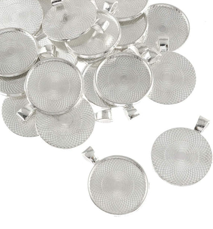 Necklace Making Kits 25mm Round Pendants, Glass, & Necklaces - Perfect Pendants Plus