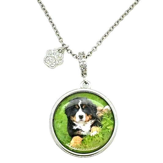 Personalized Pet Locket Necklace with Paw Charm - Perfect Pendants Plus