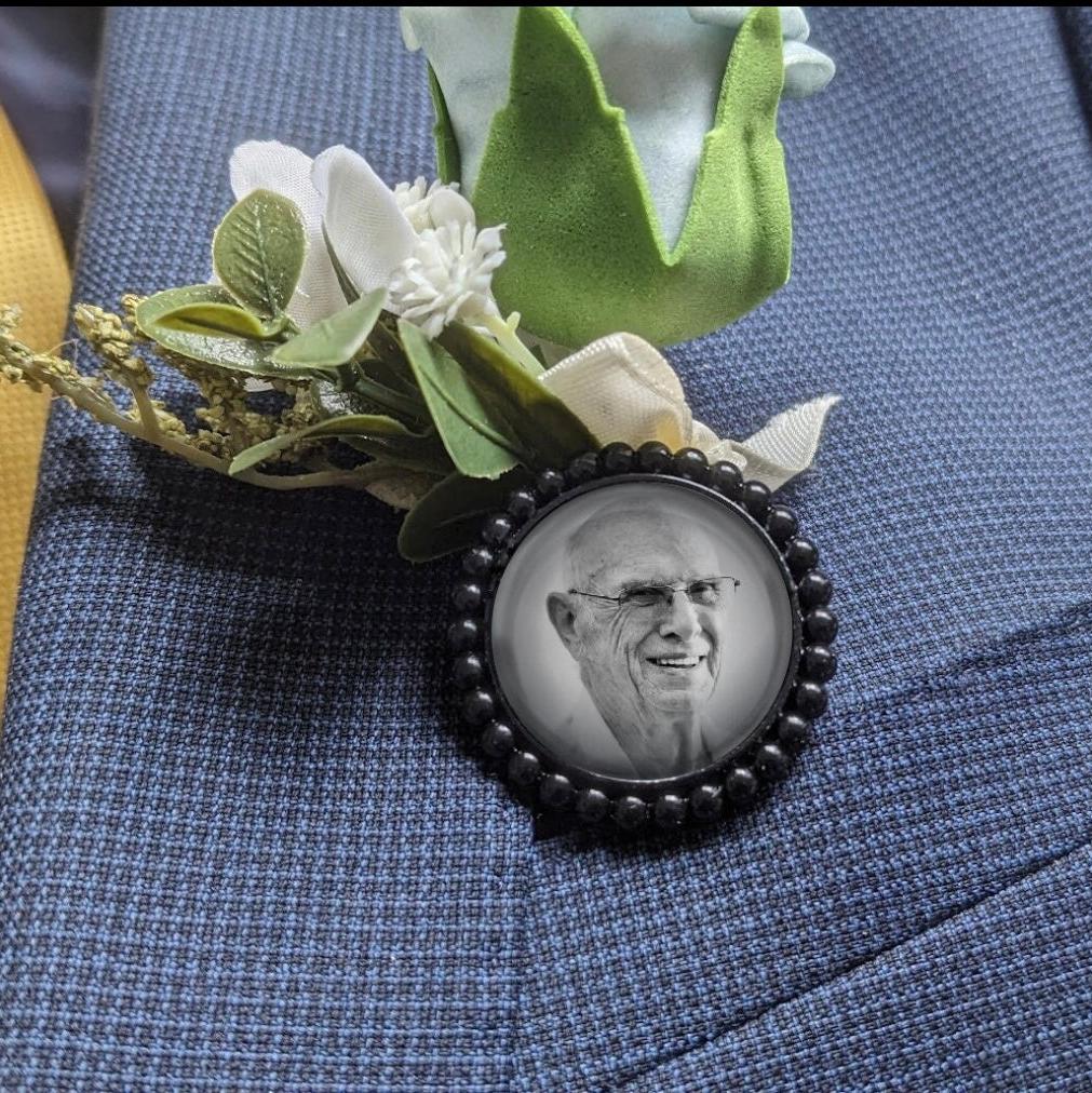 Personalized Silver Lapel Pin with Photo