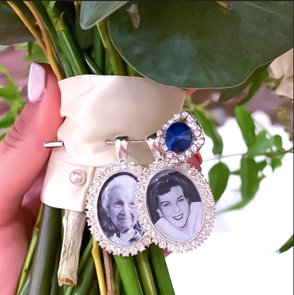 Wedding Memorial Loss of Loved One Photo Charm Something Blue Pin - Perfect Pendants Plus