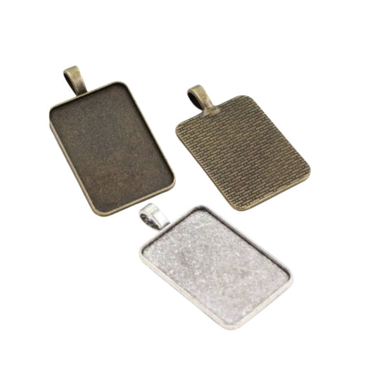 12 - 18x25mm Vertical Rectangle Pendant Setting