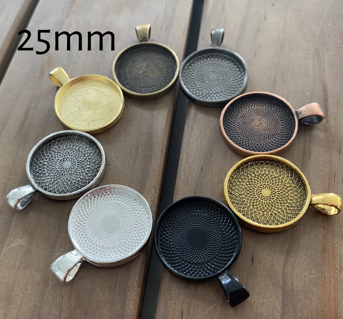 25 mm Round Pendant Blank Setting 1 inch - Perfect Pendants Plus