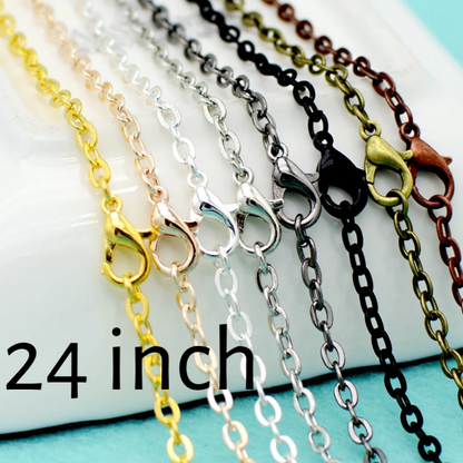 100 Wholesale Jewelry Chains Necklaces 24 Inch Rolo Chain - Perfect Pendants Plus