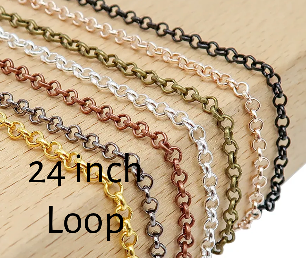 50 Wholesale Loop Chain Link 24 Inch Necklace - Perfect Pendants Plus