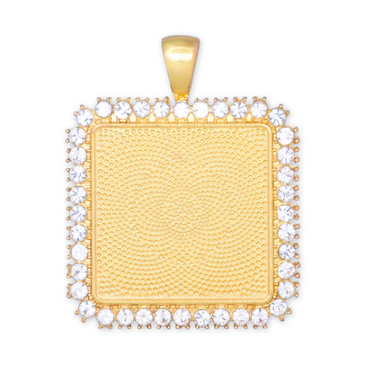 20mm Rhinestone Square Pendant Trays for DIY Jewelry Settings - Perfect Pendants Plus