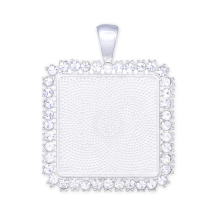 20mm Rhinestone Square Pendant Trays for DIY Jewelry Settings - Perfect Pendants Plus