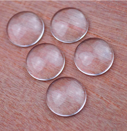 20mm Round Glass Clear Cabochons - Perfect Pendants Plus