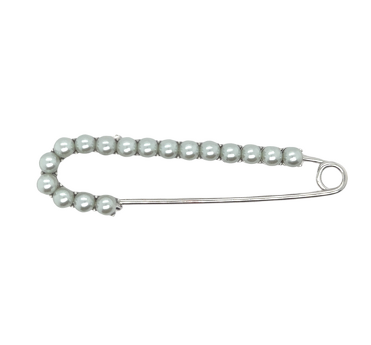 Pearl Wedding Brooch Safety Pin Silver - Perfect Pendants Plus