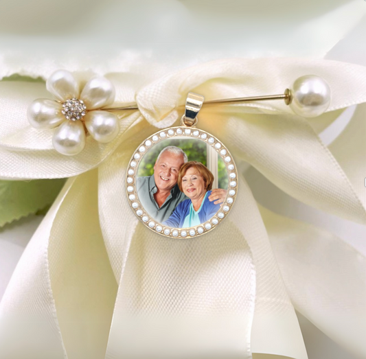 Personalized in Memory of Pearl Wedding Bouquet Keepsake