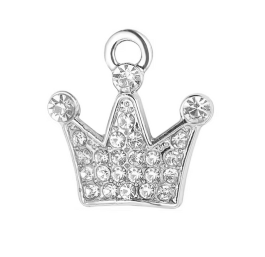 Silver Plated Princess Crown Charm for Bracelet