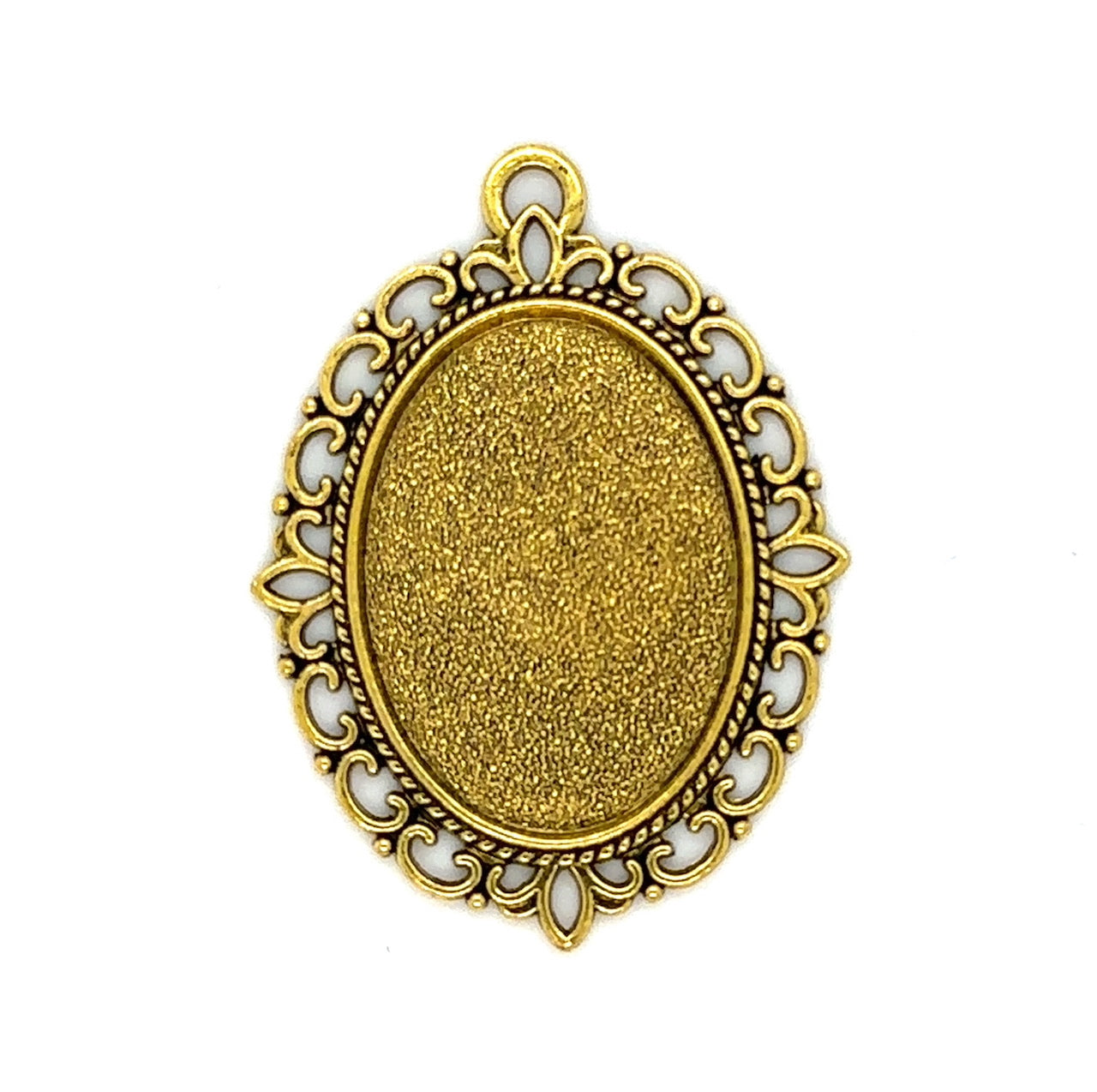 Oval 18x25mm Lace Photo Pendant Charm - Perfect Pendants Plus