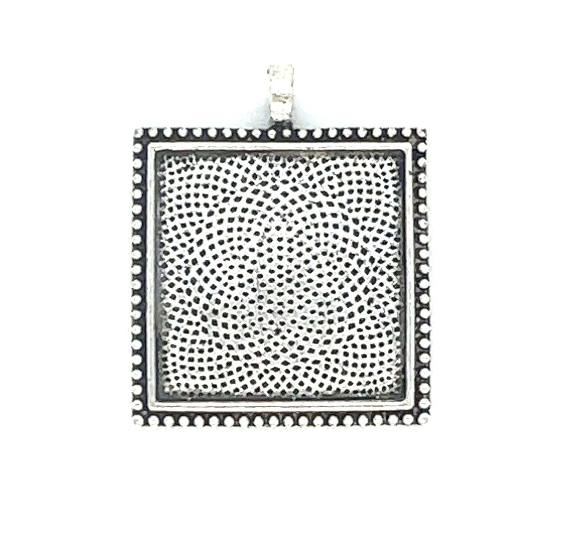 Beaded Square Edge Memorial Photo Charm Keepsake for Boutonnière - Perfect Pendants Plus