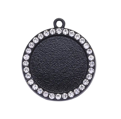 20mm Rhinestone Top Loop Round Pendant Cabochon Setting Tray - Perfect Pendants Plus