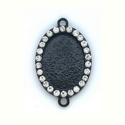 18x25mm Rhinestone Oval Connector Setting - Perfect Pendants Plus