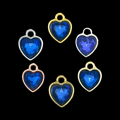 Heart Shaped Blue Charm "Something Blue" Add on Wedding Bouquet - Perfect Pendants Plus