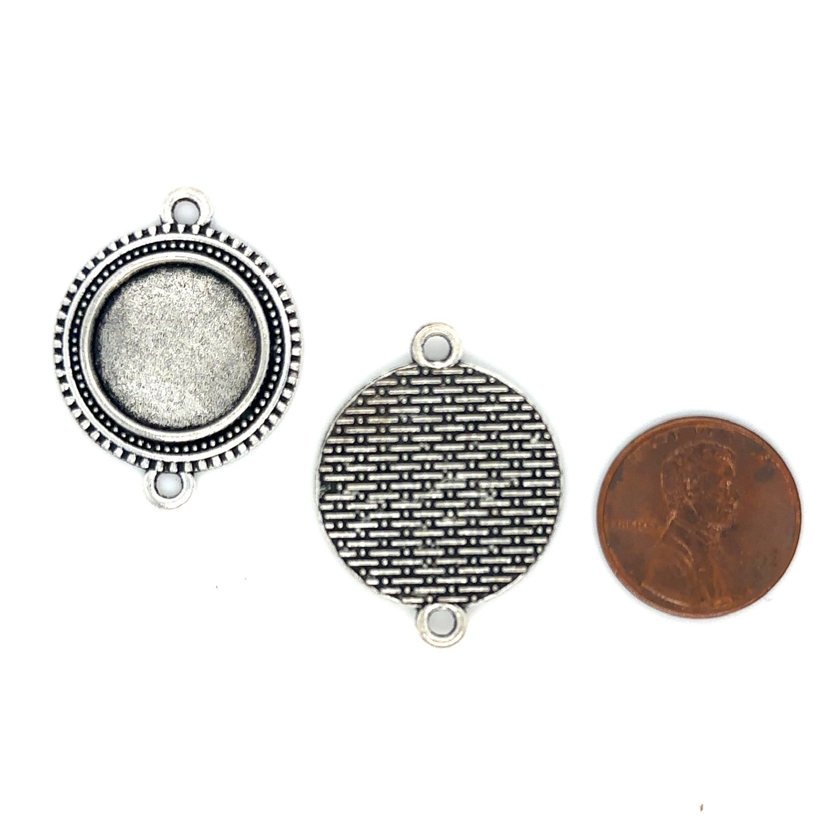 16mm Small Round Connector Decorative Edge Bezel Setting - Perfect Pendants Plus