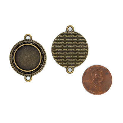 16mm Small Round Connector Decorative Edge Bezel Setting - Perfect Pendants Plus