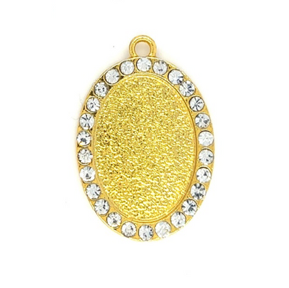 18x25mm Rhinestone Oval Setting - Perfect Pendants Plus