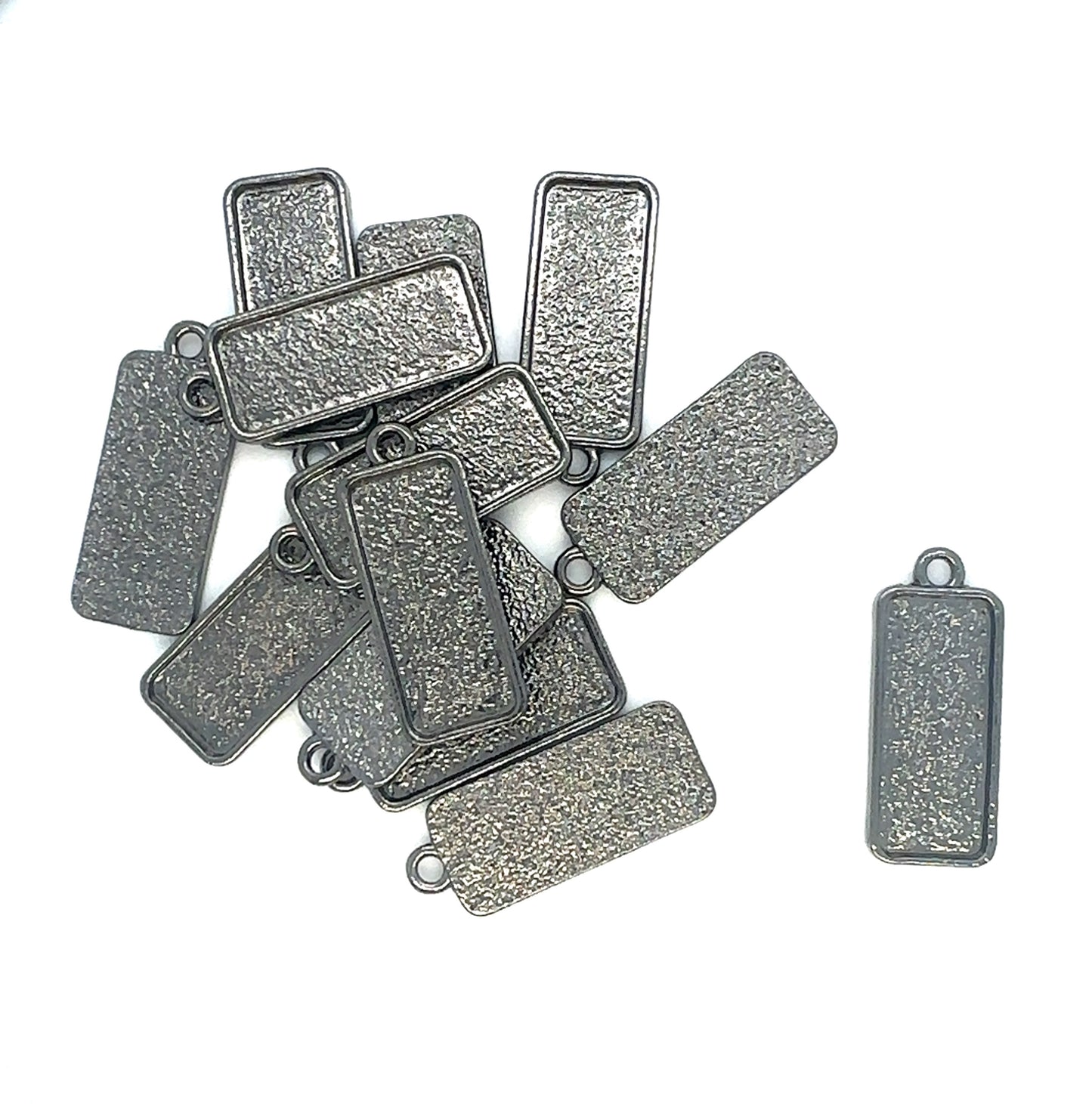 10x25mm Top Loop Vertical Rectangle Pendant Setting - Perfect Pendants Plus