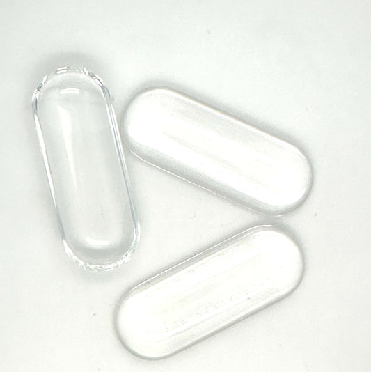 18x45mm Long Oval Glass Clear Domed Cabochon - Perfect Pendants Plus