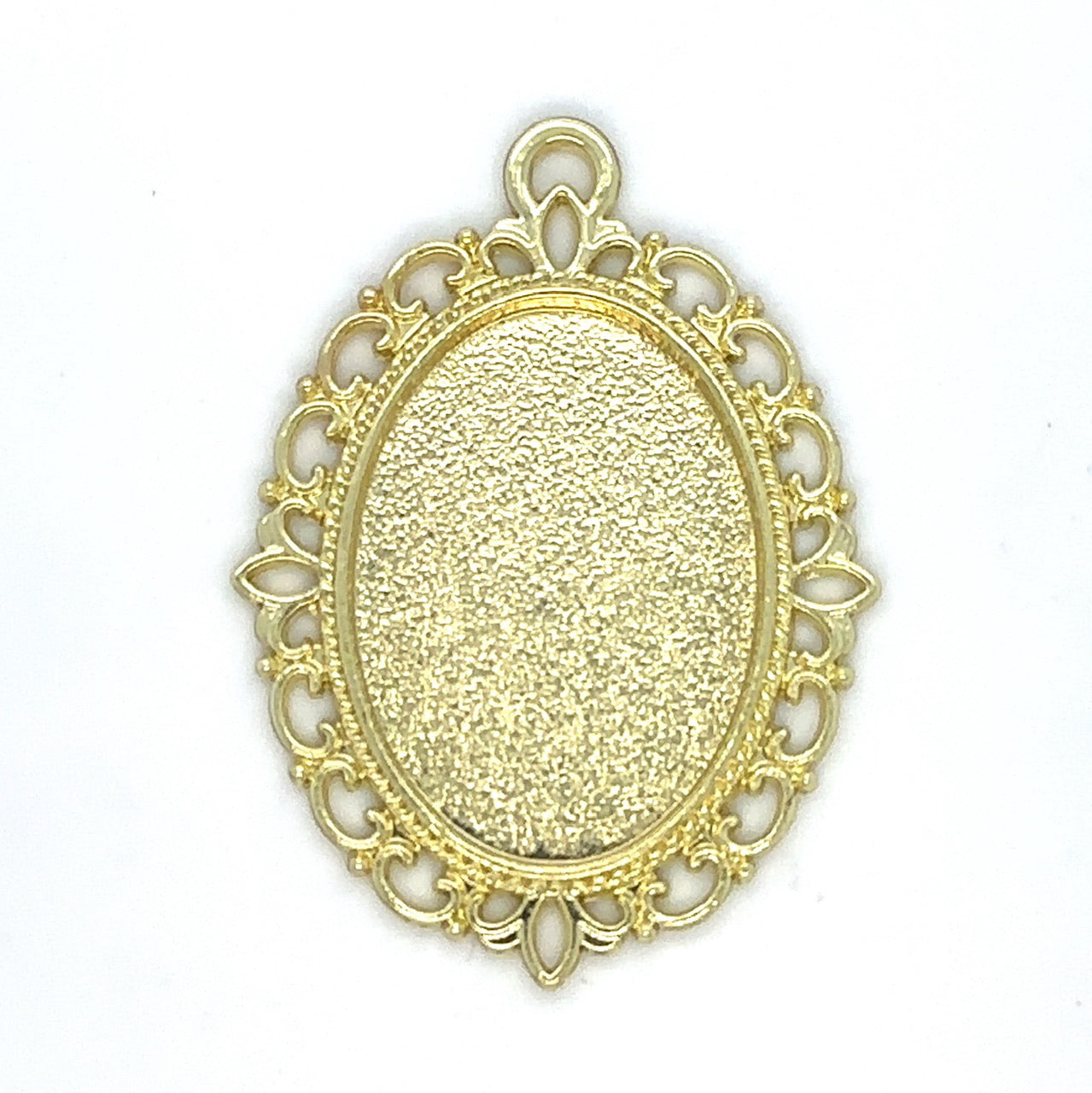 Oval 18x25mm Lace Photo Pendant Charm - Perfect Pendants Plus