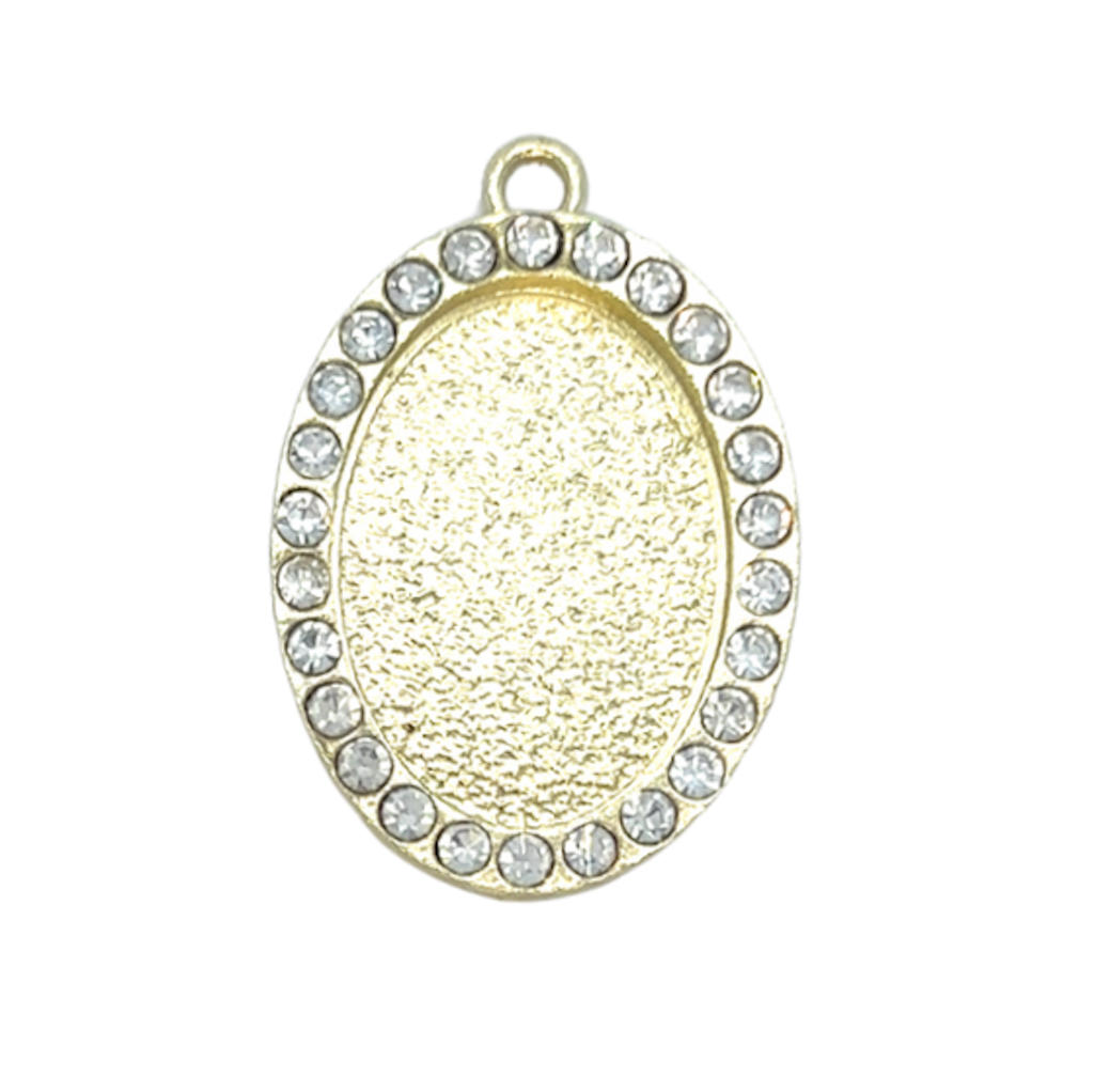 18x25mm Rhinestone Oval Setting - Perfect Pendants Plus