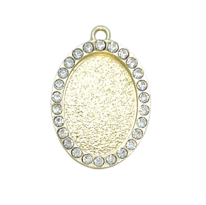 18x25mm Rhinestone Oval Setting - Perfect Pendants Plus