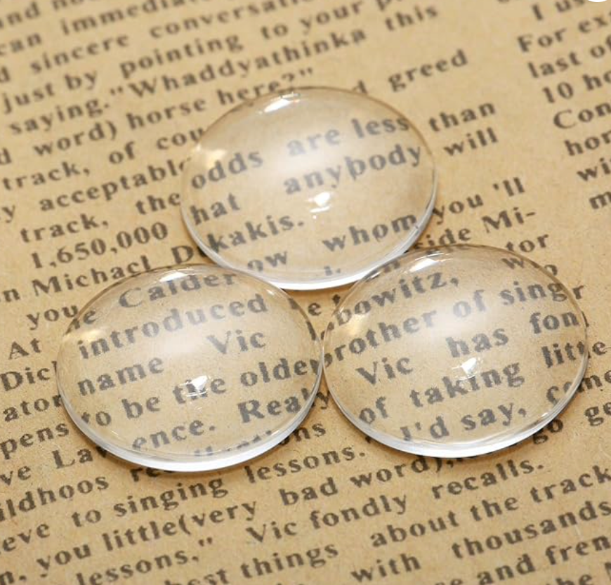 25mm Round Glass Clear Domed Cabochons 1 inch - Perfect Pendants Plus