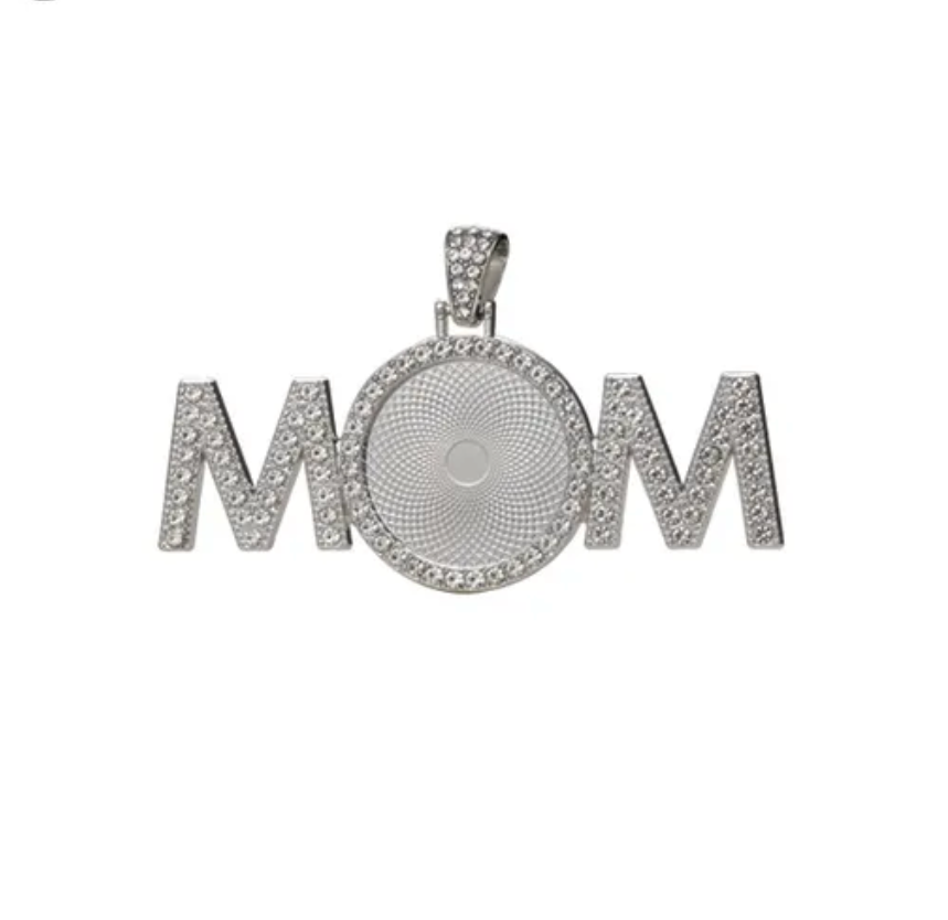 Mom Rhinestone Necklace Ornament Photo Charm Necklace - Perfect Pendants Plus