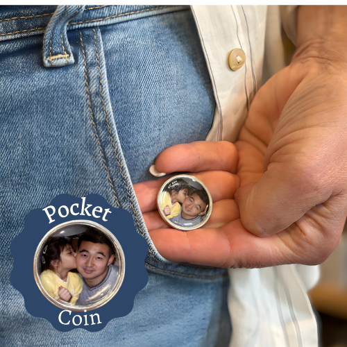 Pocket Coin Challenge Photo Charm Wedding Day Military deployment - Perfect Pendants Plus