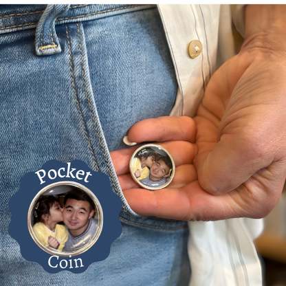 Pocket Coin Challenge Photo Charm Wedding Day Military deployment - Perfect Pendants Plus