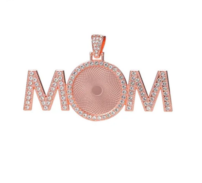 Mom Rhinestone Necklace Ornament Photo Charm Necklace - Perfect Pendants Plus