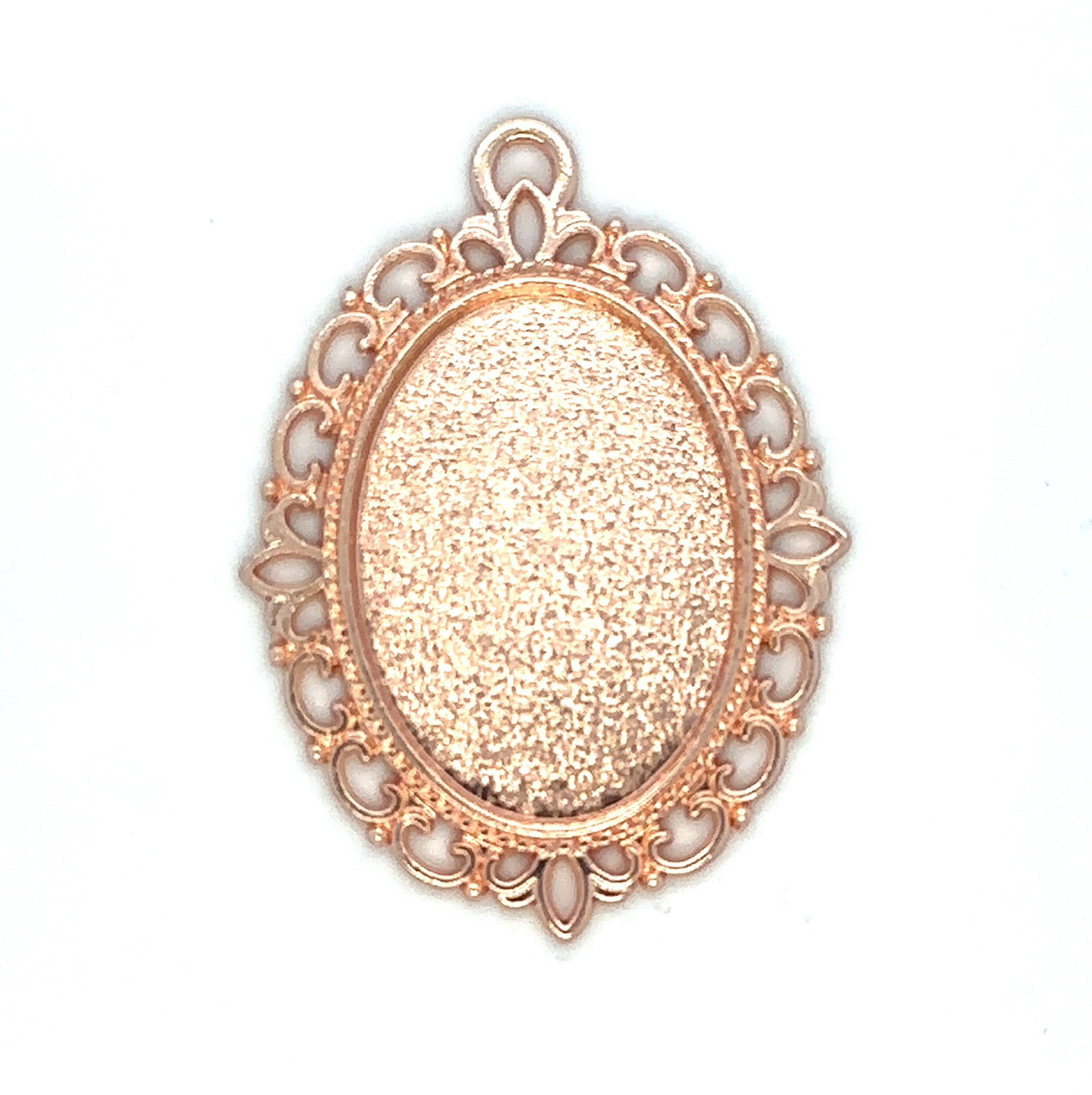 Oval 18x25mm Lace Photo Pendant Charm - Perfect Pendants Plus