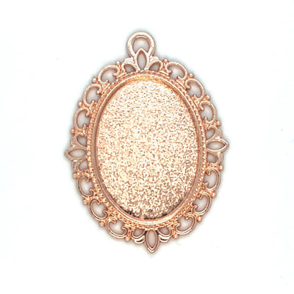 Oval 18x25mm Lace Photo Pendant Charm - Perfect Pendants Plus