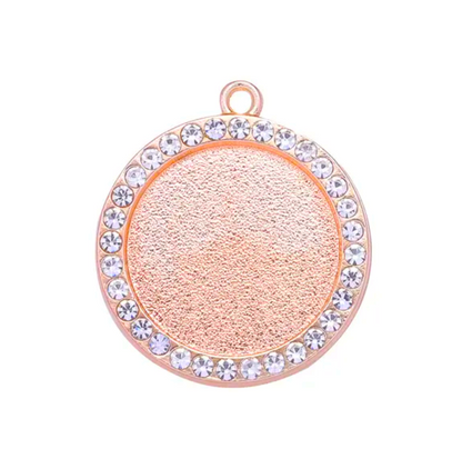 20mm Rhinestone Top Loop Round Pendant Cabochon Setting Tray - Perfect Pendants Plus