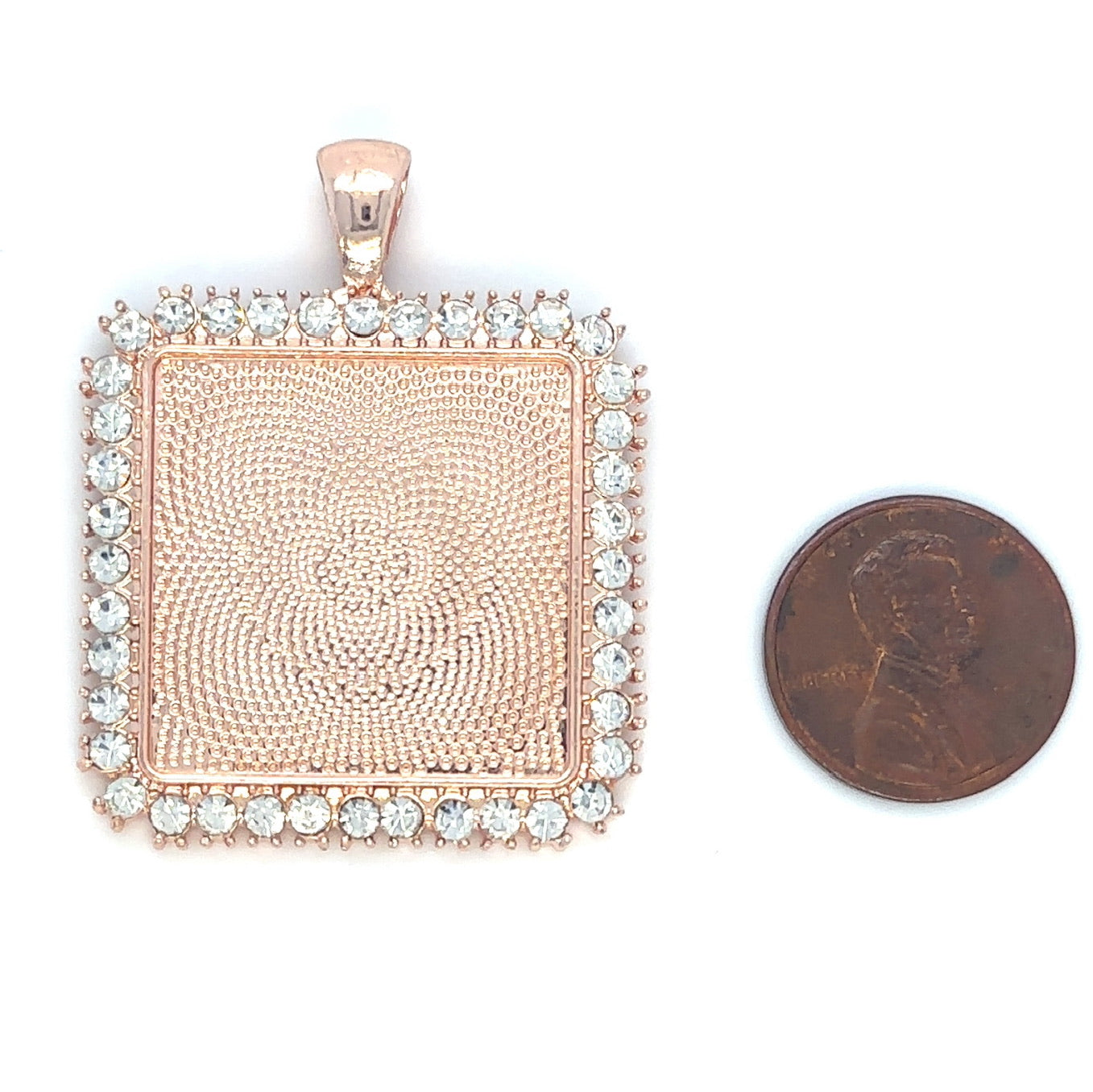 Rhinestone Square Wedding Bouquet Photo Pendant