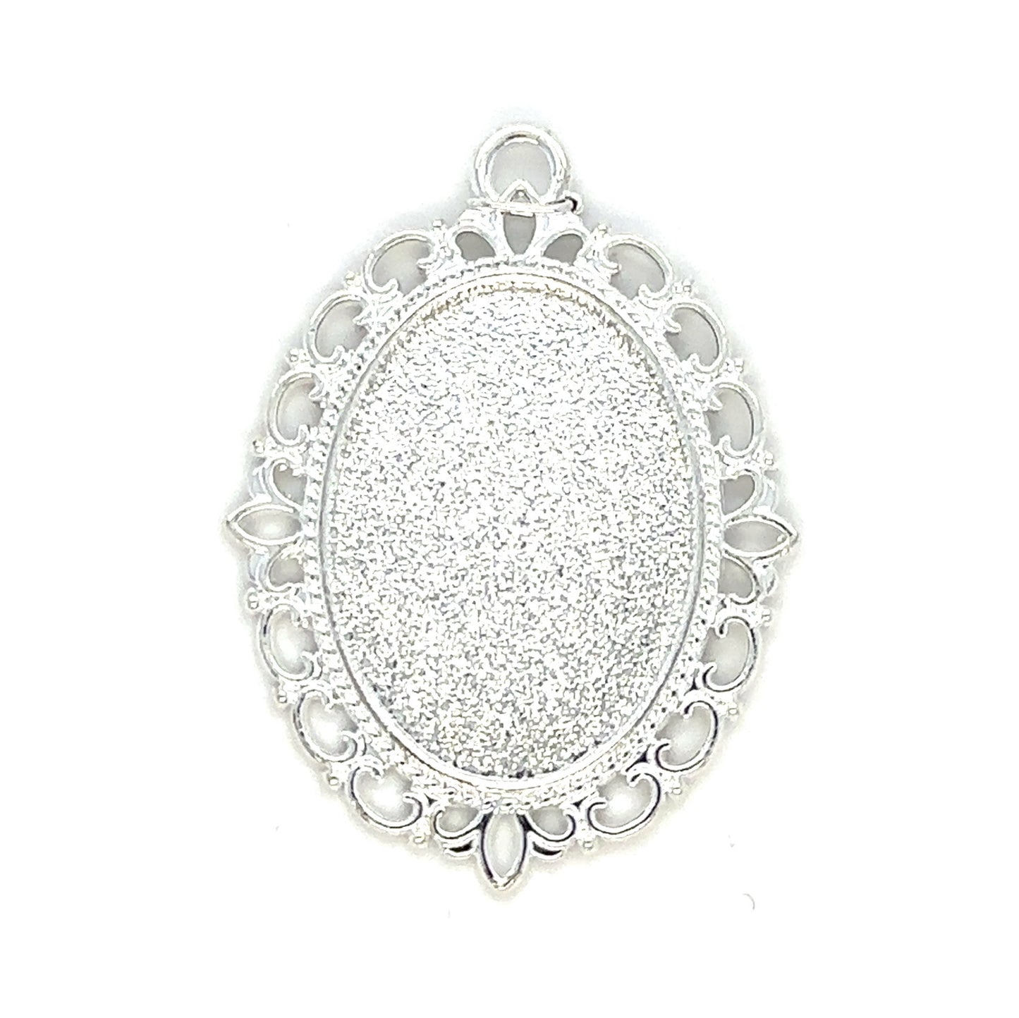 Oval 18x25mm Lace Photo Pendant Charm - Perfect Pendants Plus